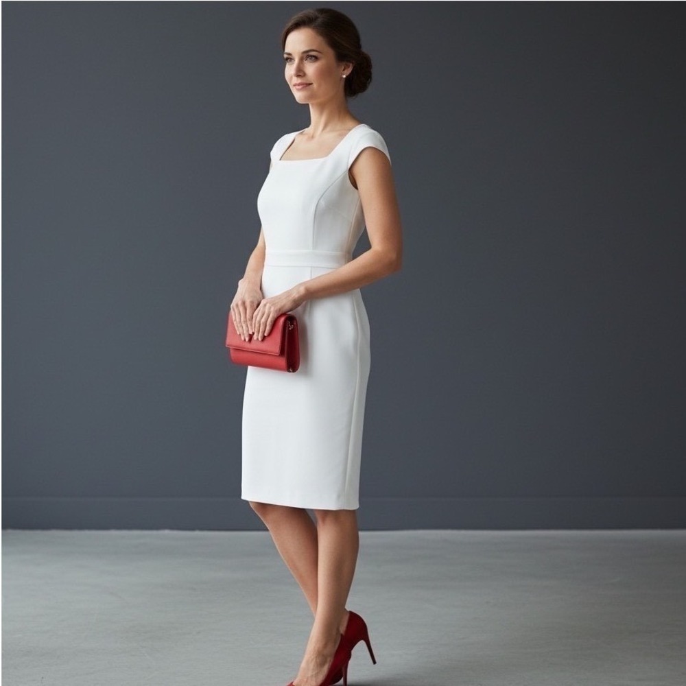 Ann Taylor Linen Blend A-Line Cocktail Dress Size 4 retro